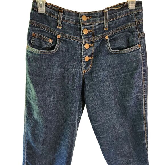 Judy Blue Jeans Size 7 Blue Color Front Buttons Made In USA - Picture 2 of 14